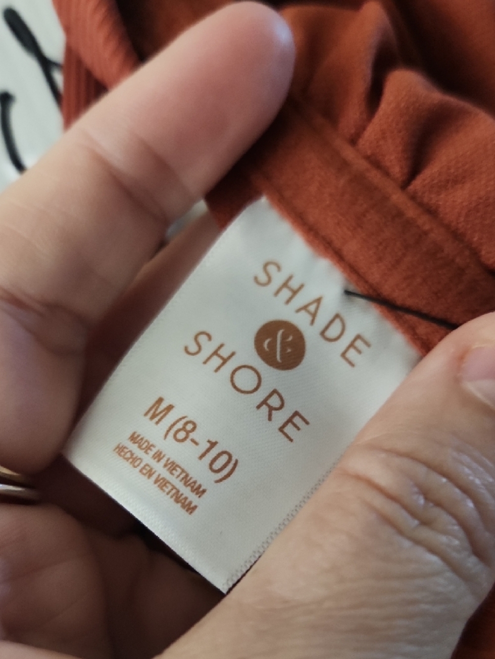 Shade & Shore‎ Rust Ribbed One-Piece Bodysuit - Picture 2 of 6